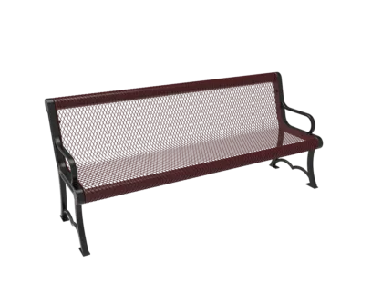 red park bench metal