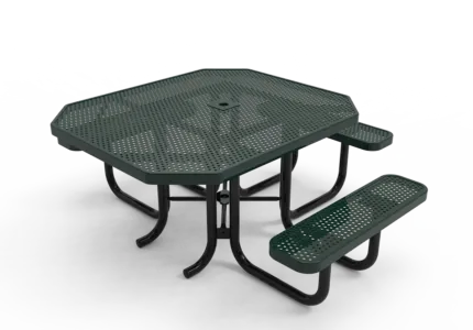 green picnic table outdoor