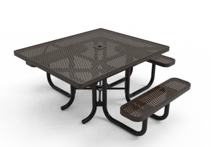 brown handicap accessible picnic table