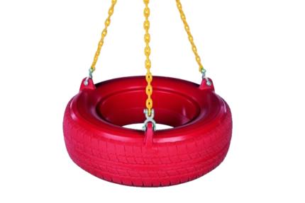 red-tire-swing-yellow-chains