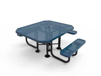blue and black outdoor table