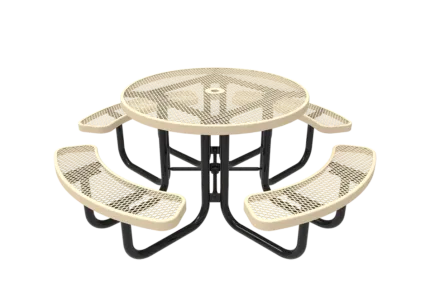 white and black outdoor table